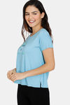 Zivame Lounge Viscose Blend T-Shirt - Crystal Seas — thumbnail 2